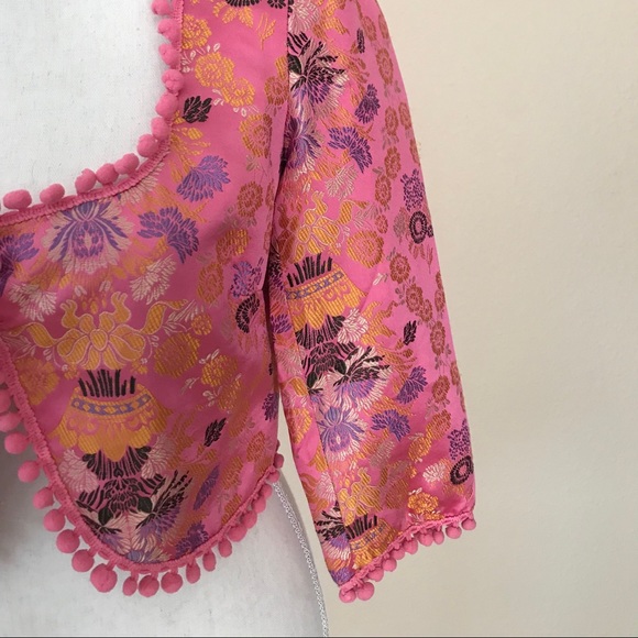 Anthropologie Elevenses Asian pattern Silk Jacket - Picture 2 of 8